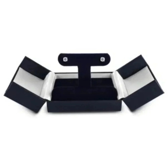 1/4 Carat Real Diamond Stud Earring 14K White Gold filled - Picture 5 of 5